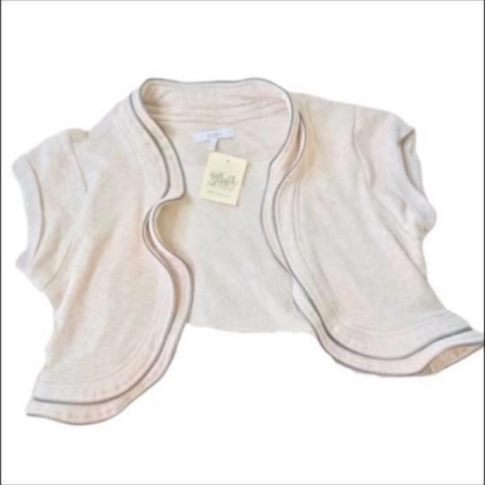 NWT Mystree Heathered Cream Zipper Shrug